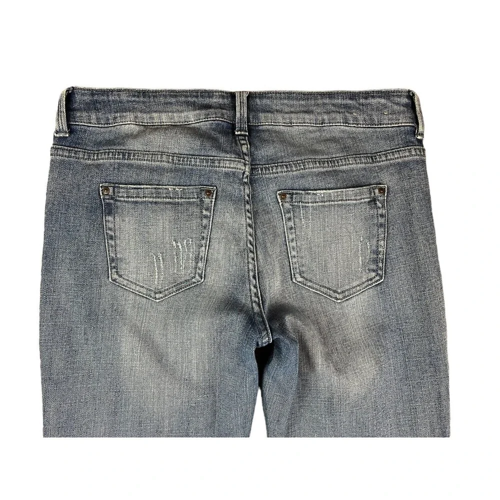dELiA*s Jayden Mid-Rise Straight Leg Ripped Denim Women's Jeans Size 12